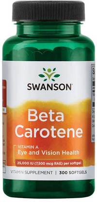 Vignette pour Beta-Carotene - 25000 IU 300 softgels dietary supplement from Swanson.