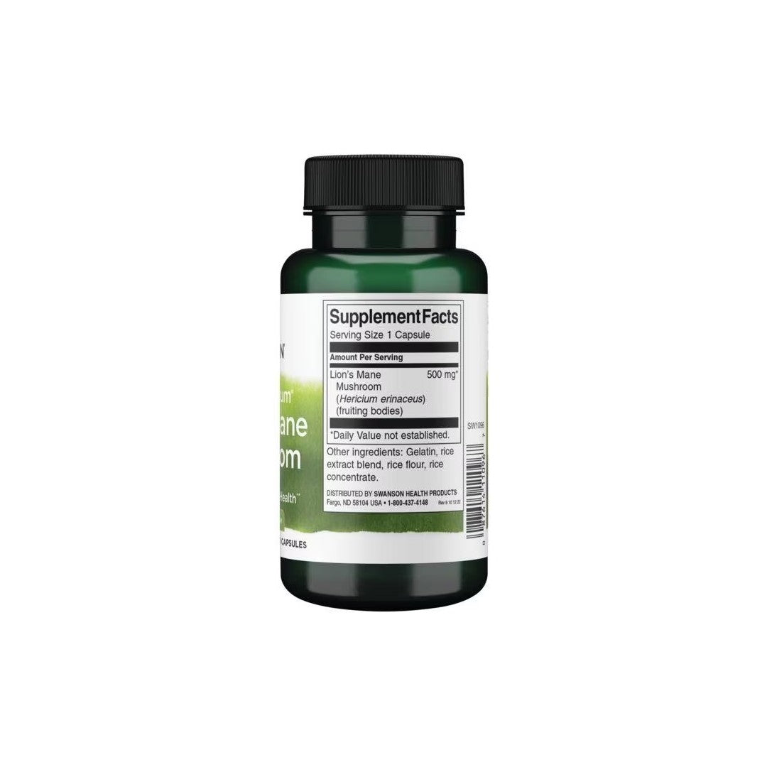 Champignon Mane de Lions - 500 mg 60 gélules - supplement facts
