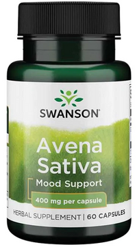 Vignette pour Un flacon de Swanson Avena Sativa - 400 mg 60 gélules soutien de l'humeur.