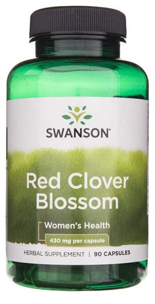 SwansonLe complément alimentaire Red Clover Blossom 430 mg 90 gélules soutient la santé des femmes pendant le cycle menstruel et la ménopause.