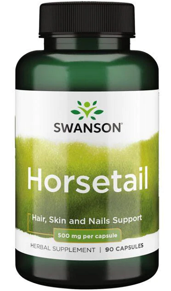 Swanson Prêle - 500 mg 90 gélules pour le soutien des cheveux, de la peau et des ongles.