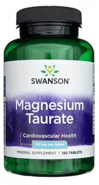 Vignette d'un flacon de Swanson Taurate de magnésium 100 mg 120 tab.