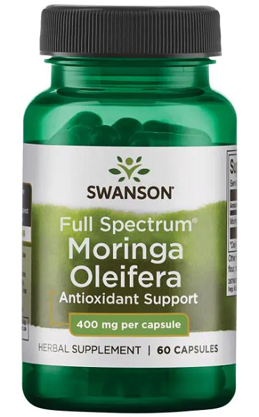 Swanson Moringa Oleifera - 400 mg 60 gélules soutien antioxydant pour réduire le stress oxydatif et les dommages cellulaires.