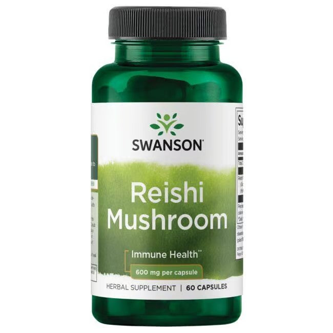 Reishi Mushroom 600 mg 60 Veggie Capsules - FRONT