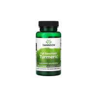 Thumbnail for A green bottle of Swanson Full Spectrum Turmeric 750 mg dietary supplement with 60 veggie, delayed-release capsules, labeled for 