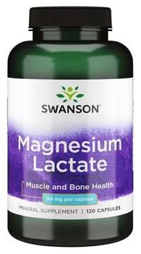 Vignette pour une bouteille de Swanson Lactate de magnésium - 84 mg 120 gélules.