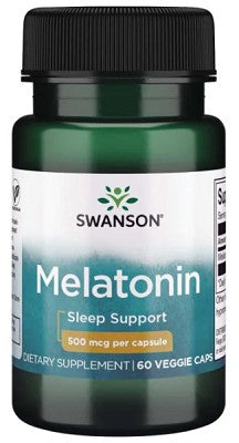 Swanson Mélatonine - 0,5 mg 60 gélules végé gélules de soutien au sommeil.