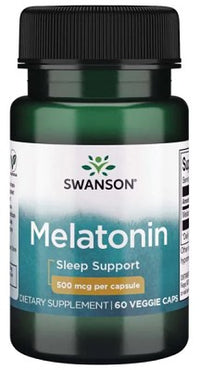 Vignette pour Swanson Melatonin - 0,5 mg 60 gélules végé gélules de soutien au sommeil.