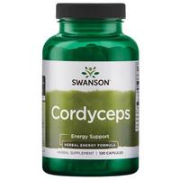 Thumbnail for The green bottle of Swanson Cordyceps 600 mg 120 Capsules is labeled 