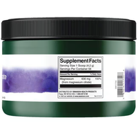 Thumbnail for A green Swanson container of unflavored 100% Pure Magnesium Citrate Powder provides 630 mg of highly bioavailable magnesium per scoop, fulfilling 150% of the daily value as a dietary supplement.