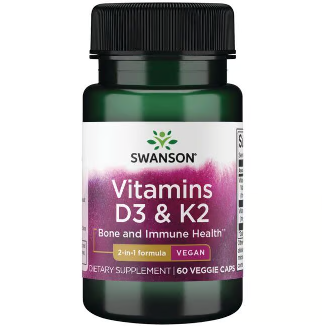 Vitamins D3 2000 IU & K2 75 mcg 60 Veggie Capsules