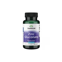 Thumbnail for Swanson Zinc Gluconate 30 mg supplement offers immune support and is rich in antioxidants, with each bottle containing 250 tablets.