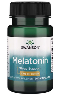Vignette pour Swanson Melatonin - 3 mg 60 tabs Dual-Release capsules.
