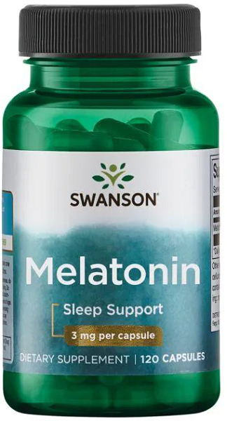Swanson Mélatonine - 3 mg 120 gélules aide au sommeil.