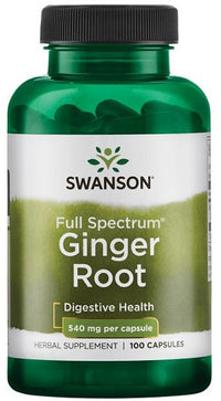 Vignette pour une bouteille de Swanson Ginger Root 540 mg 100 caps full spectrum.