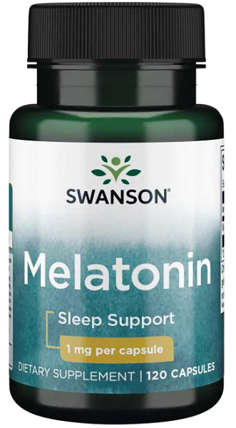Swanson Mélatonine - 1 mg 120 gélules aide au sommeil.