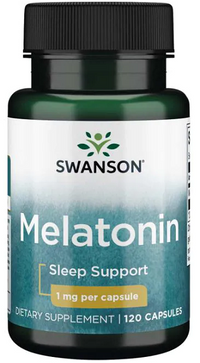 Vignette pour Swanson Melatonin - 1 mg 120 gélules aide au sommeil.