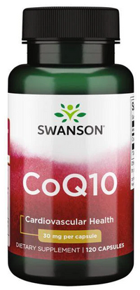 Vignette pour Swanson Coenzyme Q10 - 30 mg 120 gélules pour la santé cardiovasculaire.