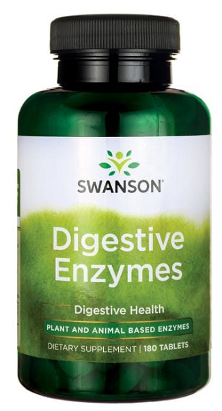 Un flacon de Swanson Enzymes digestives - 180 comprimés.