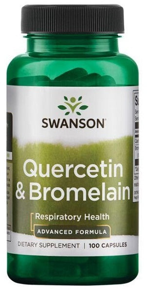 Swanson La quercétine avec la bromélaïne 100 gélules soutient la fonction immunitaire saisonnière.