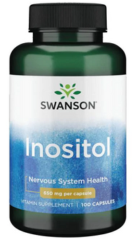 Vignette pour un flacon de Swanson Inositol - 650 mg 100 gélules.