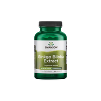 Thumbnail for Swanson's Ginkgo Biloba Extract, known for supporting cognitive function and antioxidant benefits, is available in a green bottle with 240 capsules at 60 mg each.