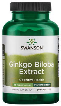 Vignette pour Swanson Ginkgo Biloba Extract 24% 60 mg 240 cap.