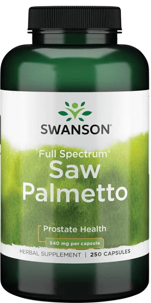 Améliorez la santé de la prostate et le flux des voies urinaires avec une bouteille de Swanson Saw Palmetto - 540 mg 250 gélules.