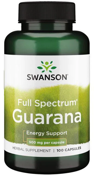 Swanson Guarana - 500 mg 100 gélules soutien énergétique.