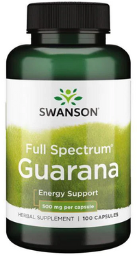 Vignette pour Swanson Guarana - 500 mg 100 gélules soutien énergétique.