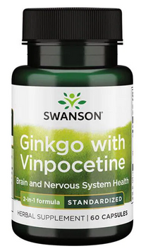 Vignette pour Swanson Ginkgo avec Vinpocetine - 60 gélules.