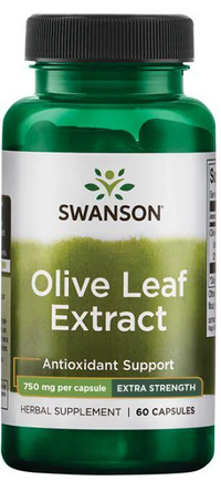 La vignette pour Swanson Olive Leaf Extract - 750 mg 60 capsules est un complément puissant connu pour ses propriétés antioxydantes et sa capacité à soutenir les défenses immunitaires.