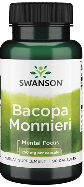 Swanson Bacopa Monnieri est un complément alimentaire pour la concentration mentale qui fournit 250 mg en 90 gélules.