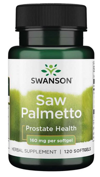 Vignette pour Swanson Saw Palmetto - 160 mg 120 capsules molles, pour la santé des voies urinaires et de la prostate.