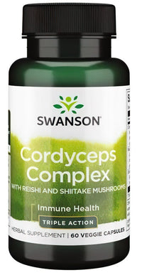 Vignette pour Swanson Cordyceps Complex with Reishi and Shiitake Mushrooms 60 veggie capsules.