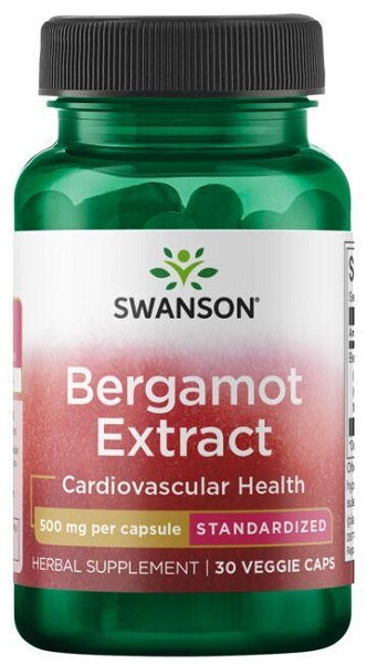 Swanson Extrait de bergamote 500 mg 30 vcaps complément alimentaire.
