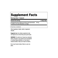 Vignette de l'étiquette de The Swanson Ashwagandha Extract - 450 mg 60 capsules sur fond blanc.