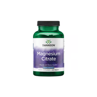 Thumbnail for A bottle of Swanson Magnesium Citrate containing 240 tablets, labeled for muscle and healthy bones support, is available in green packaging.