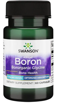 Vignette pour Swanson Albion Boron Bororganic Glycine - 6 mg 60 gélules gélules de santé osseuse.