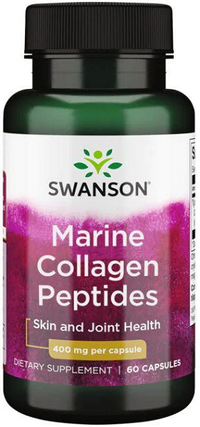 Vignette pour Swanson Marine Collagen - 400 mg 60 gélules, pour la santé de la peau et des articulations.