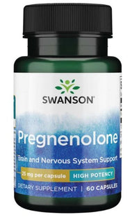Vignette pour la description du produit : Obtenez le coup de pouce ultime pour votre santé avec Swanson Ultra-Pregnenolone. Cette bouteille de Swanson Pregnenolone - 25 mg 60 gélules fournit un soutien essentiel pour optimiser vos niveaux d'hormones et votre état général.