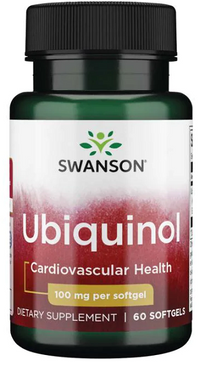 Thumbnail for Ubiquinol 100 mg 60 Softgels from Swanson for cardiovascular health containing 100 mg per softgel, 60 softgels in total.