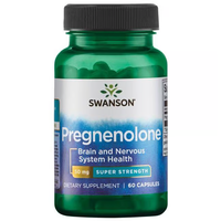 Thumbnail for The Swanson Pregnenolone 50 mg Super Strength supplement comes in a green bottle containing 60 capsules, designed to support brain and nervous system health.