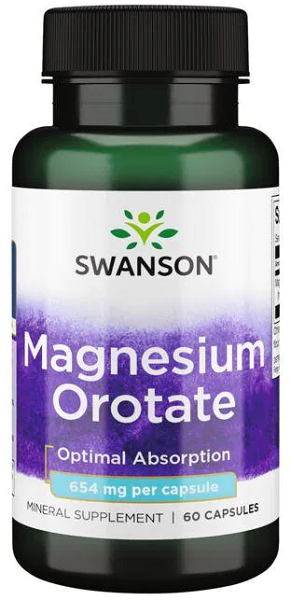 Swanson Orotate de magnésium - 40 mg 60 gélules absorption optimale.