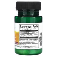 Thumbnail for Swanson's Vitamin B-12 - 1000 mcg Hydroxycobalamin comes in a green bottle with supplement facts, providing 41,667% daily value to support energy production and enhanced with sweeteners and flavoring for better taste.