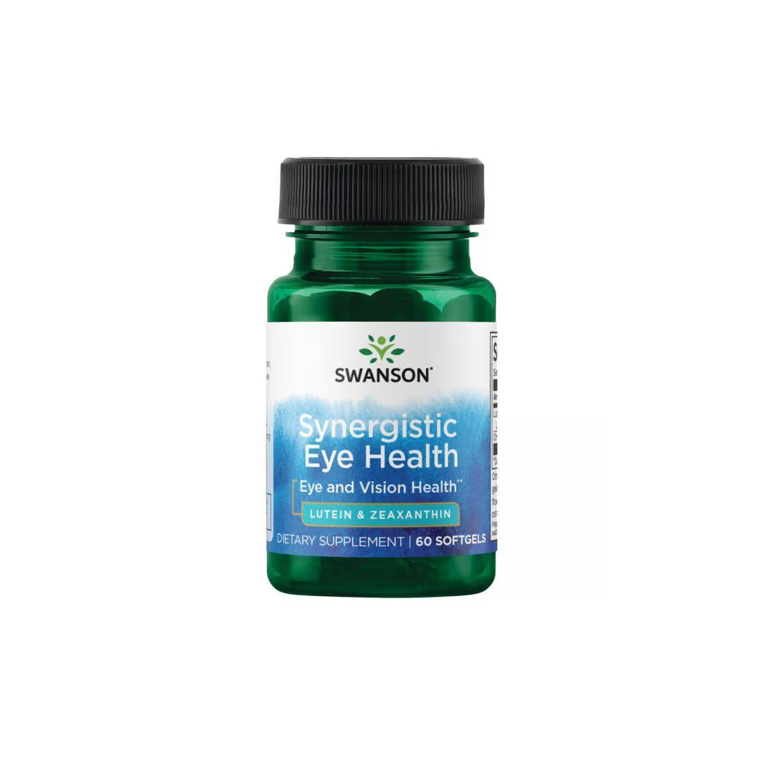 Explore Swanson's Synergistic Eye Health - Lutein & Zeaxanthin, a carefully crafted supplement with 60 softgels designed to support optimal vision and meet your eye health needs.