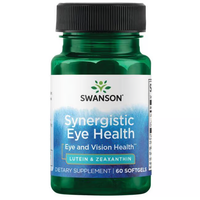 Thumbnail for Swanson's Synergistic Eye Health provides 60 softgels in a green bottle, containing lutein and zeaxanthin for dietary eye and vision support.