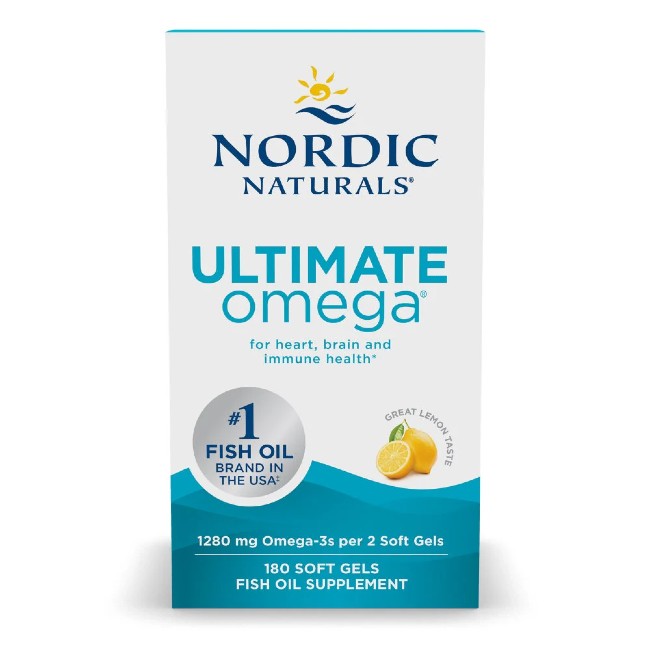 Ultimate Omega EPA & DHA 180 Soft Gels Lemon Taste - front