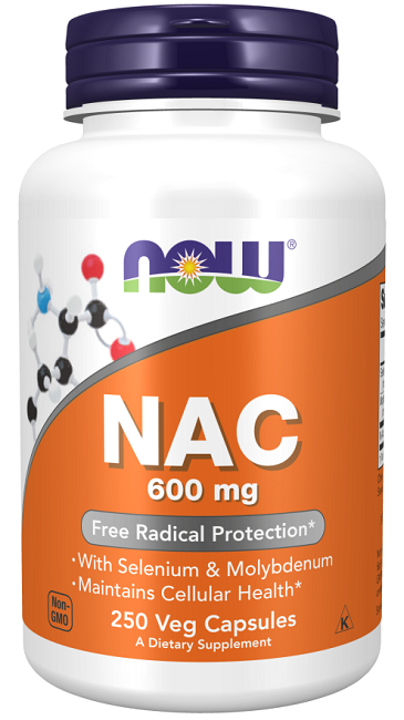 Now Foods N-Acetyl Cysteine 600mg 250 gélules végétales pour la santé du foie et le soutien antioxydant.