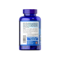 Vignette de l'arrière d'une bouteille de Puritan's Pride MSM 1000 mg 120 gélules à libération rapide, conçu pour soutenir la santé des tissus conjonctifs et des articulations. Amélioré avec du MSM pour des bénéfices supplémentaires.